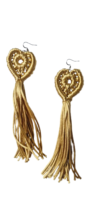 Cercei Statement Inimă Mica - Bronz-Auriu