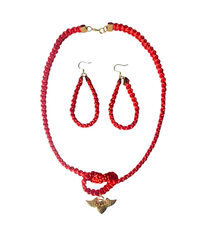 Set Macrame Charm - Rosu