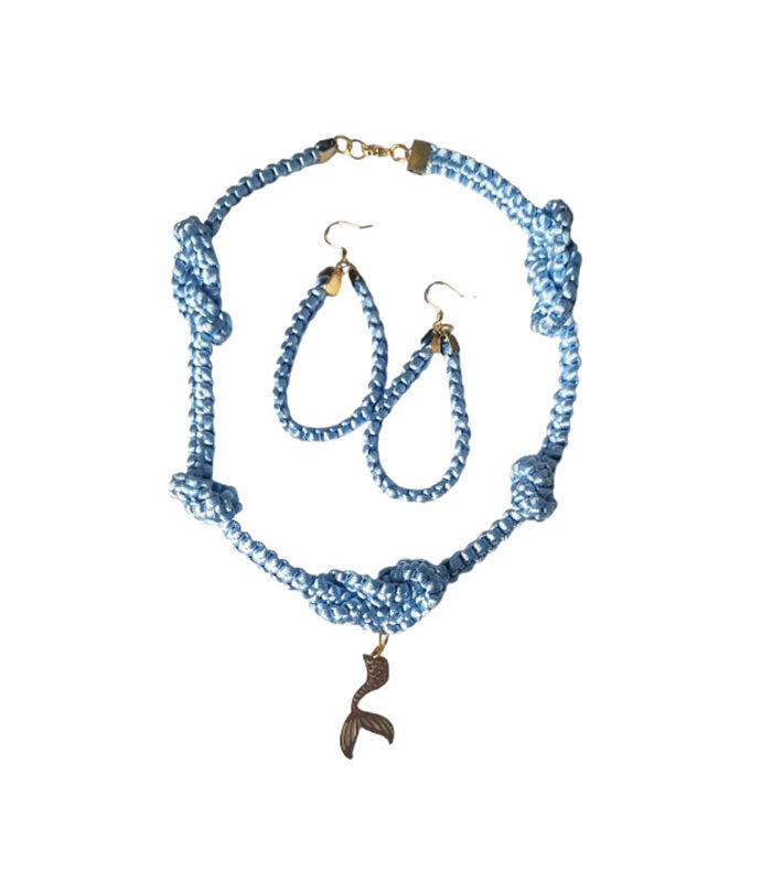 Set Macrame Charm - Bleu ciel